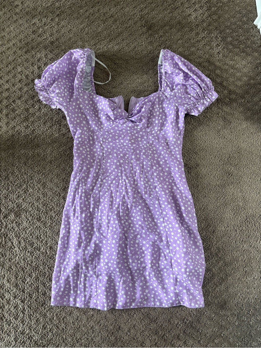 Princess Polly Lavender Puff-Sleeve Mini Dress